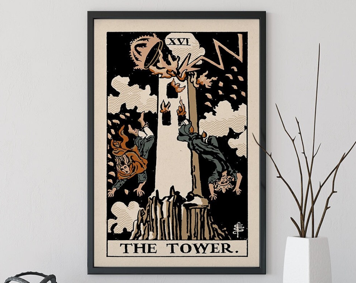 The Tower Tarot Card Neutral Vibe Poster