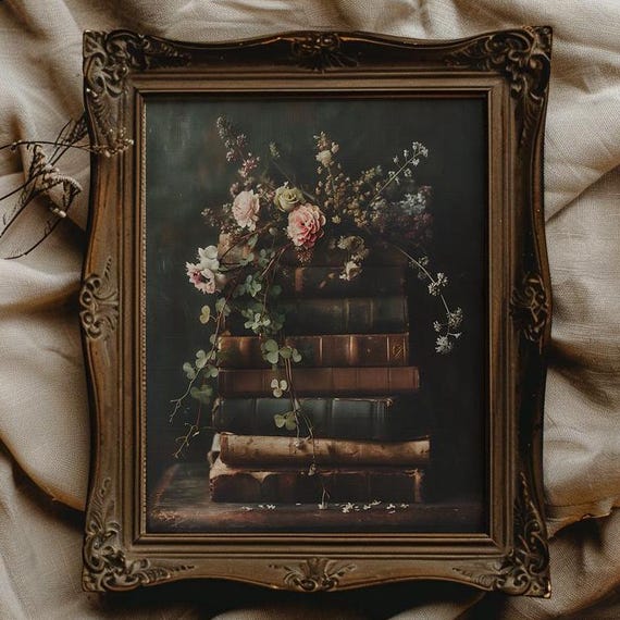 Vintage Book St Patricks Day Wall Art Dark Academia Decor For Reading Nook Wall Decor Dark Cottagecore Art Print Saint Patricks