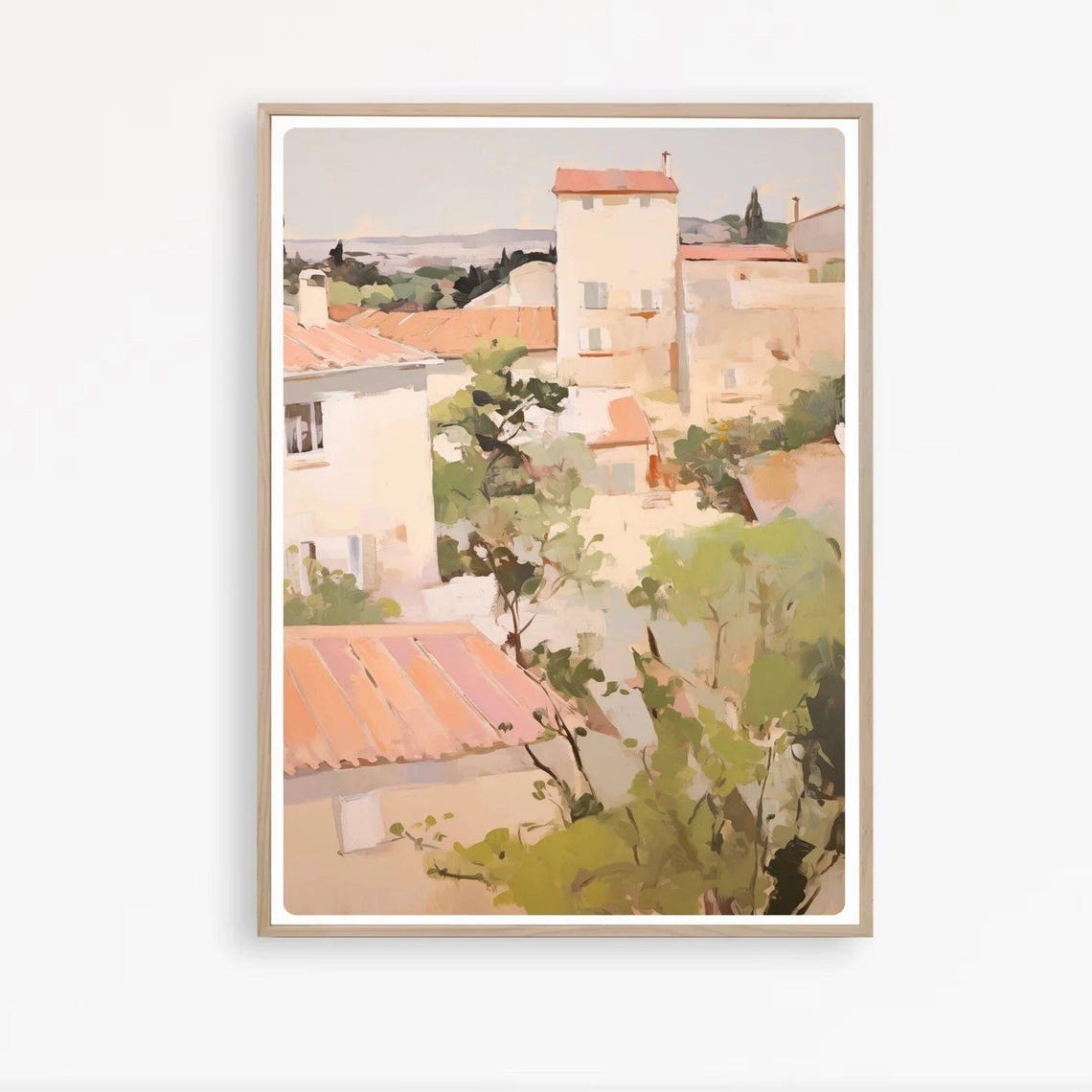 France Art Print French Village Painting South Of Landscape Provence Travel Poster Giclee - Image 2