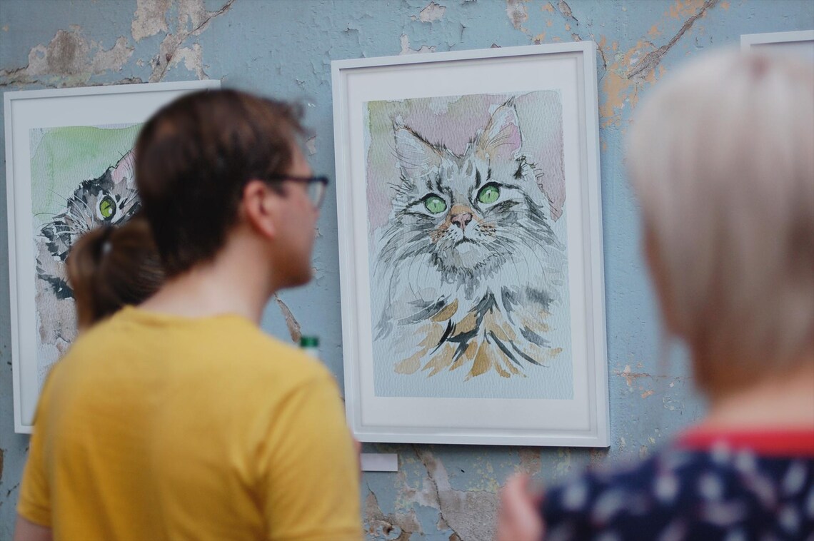 Watercolor Cat Portrait, Original Artwork - Image 3