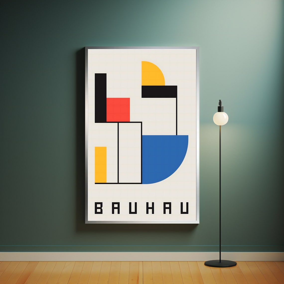 Bauhaus Geometric Red Blue Yellow Minimalist Typography Poster - Image 4
