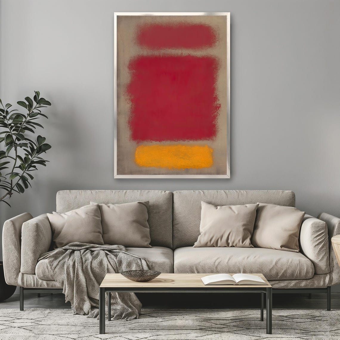 Mark Rothko Style Red Orange Color Blocks Abstract Minimal Art Poster - Image 3