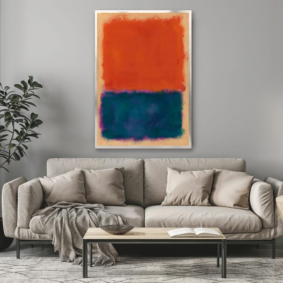 Mark Rothko Orange And Teal Color Field Bold Abstract Art Poster - Image 3