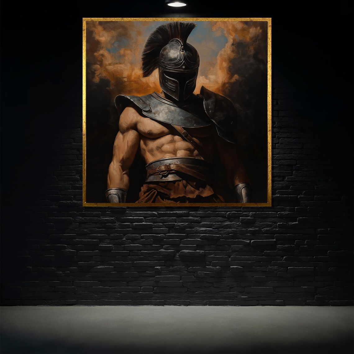 Ancient Gladiator Painting Roman Warrior Wall Art Epic Battle Decor Legendary Fighter Print Historical Armor Artwork Unique Gift