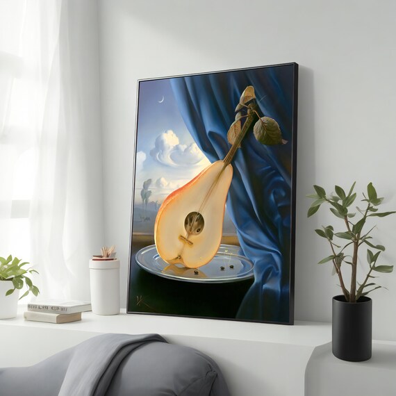 Salvador Dali Art Print Famous Artwork Gift Idea Pear Oud Artwork Room Decor Framed Ready To Hang Surrealist Artwork Gift Idea
