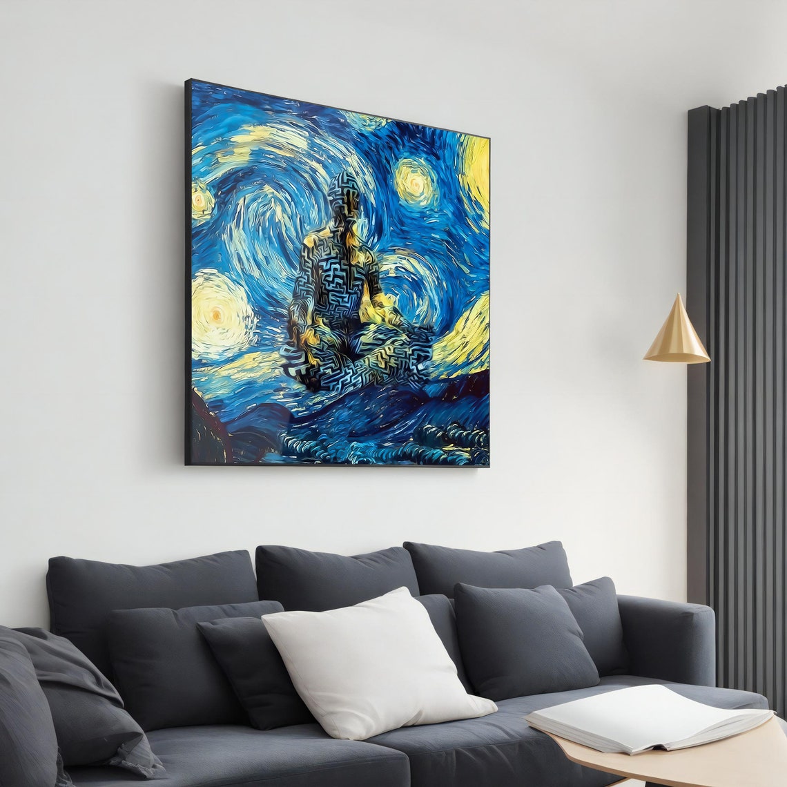 Starry Night Meditation Van Gogh Style Swirling Sky Art Print