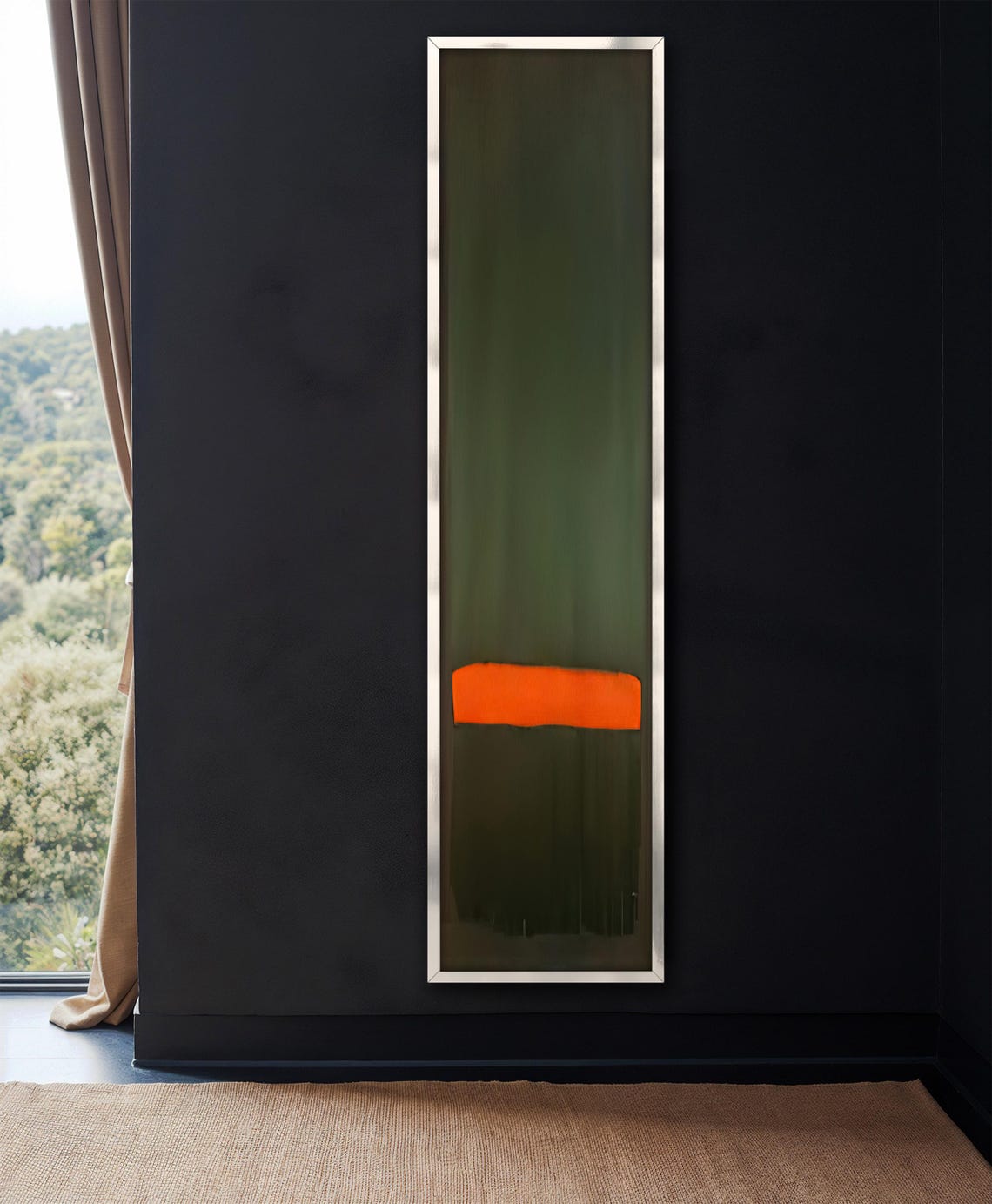 Rothko Style Olive Green Orange Minimalist Abstract Art Poster - Image 4