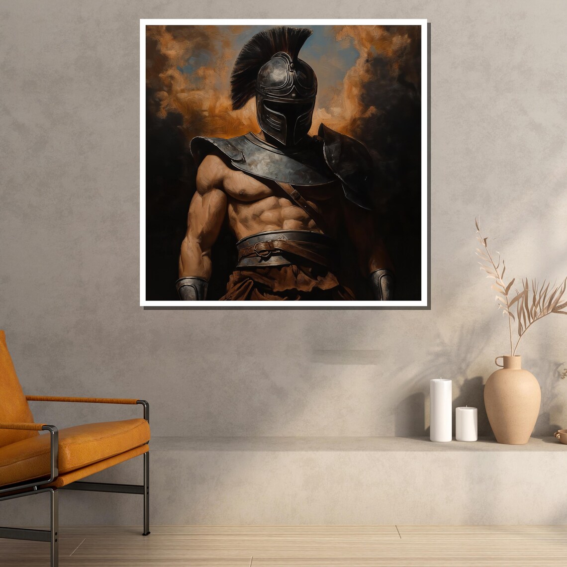 Ancient Gladiator Painting Roman Warrior Wall Art Epic Battle Decor Legendary Fighter Print Historical Armor Artwork Unique Gift - Image 2