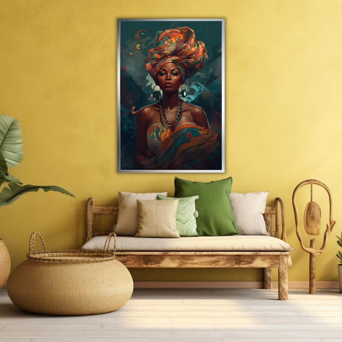 African Woman Ethnic Artistic Print Ready To Hang Wall Decor Framed African Artwork Unique Gift - Image 4
