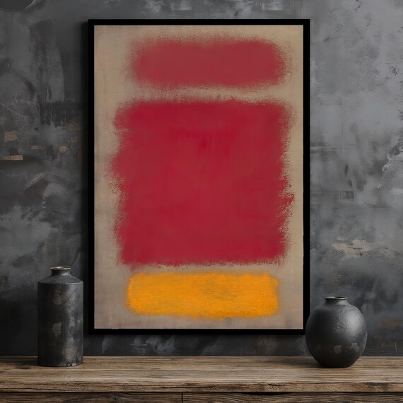 Mark Rothko Red And Yellow Print Modern Home Decor Contemporary Wall Art Famous Rothko Wall Decor Gift