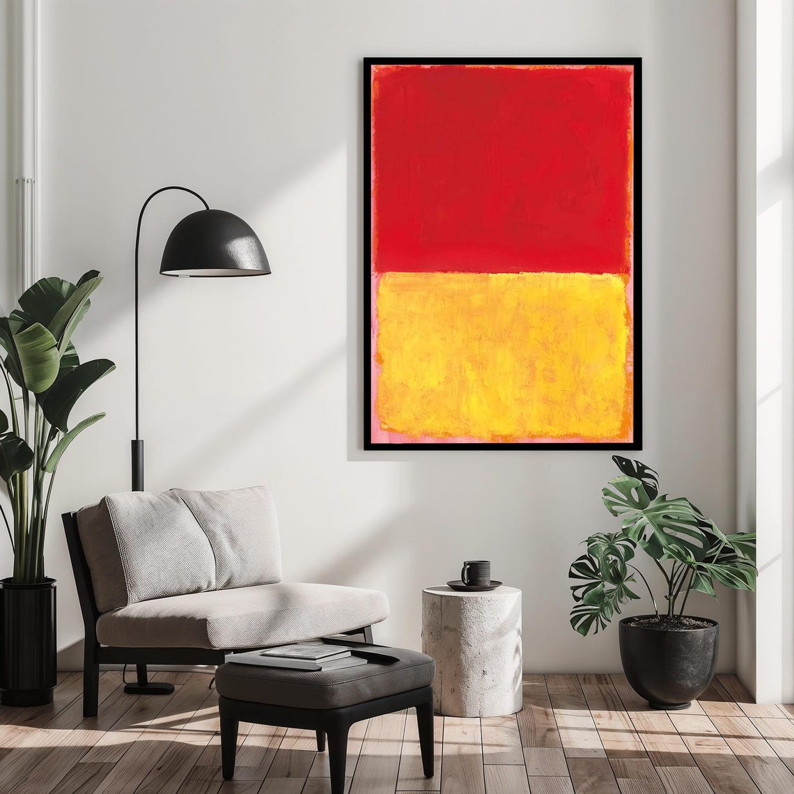 Mark Rothko Red And Yellow Color Block Bold Abstract Art Poster - Image 2