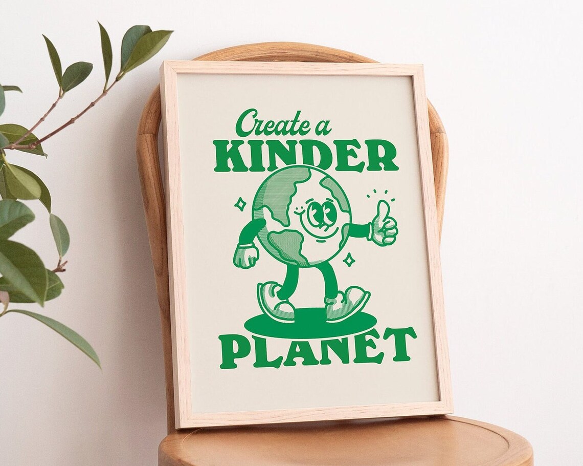 Planet Earth Retro Quote Art Print, 70s Vintage - Image 2