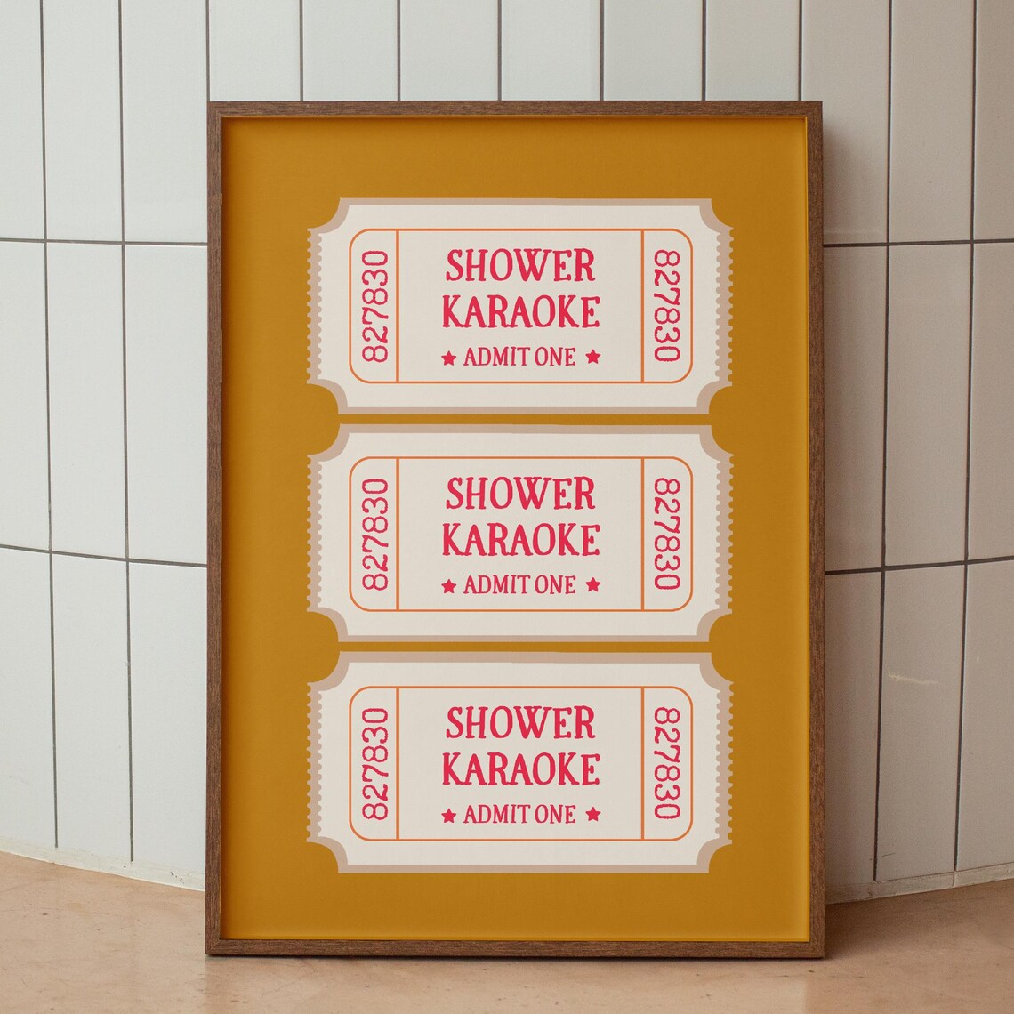 Shower Karaoke Bathroom Funny Poster Print