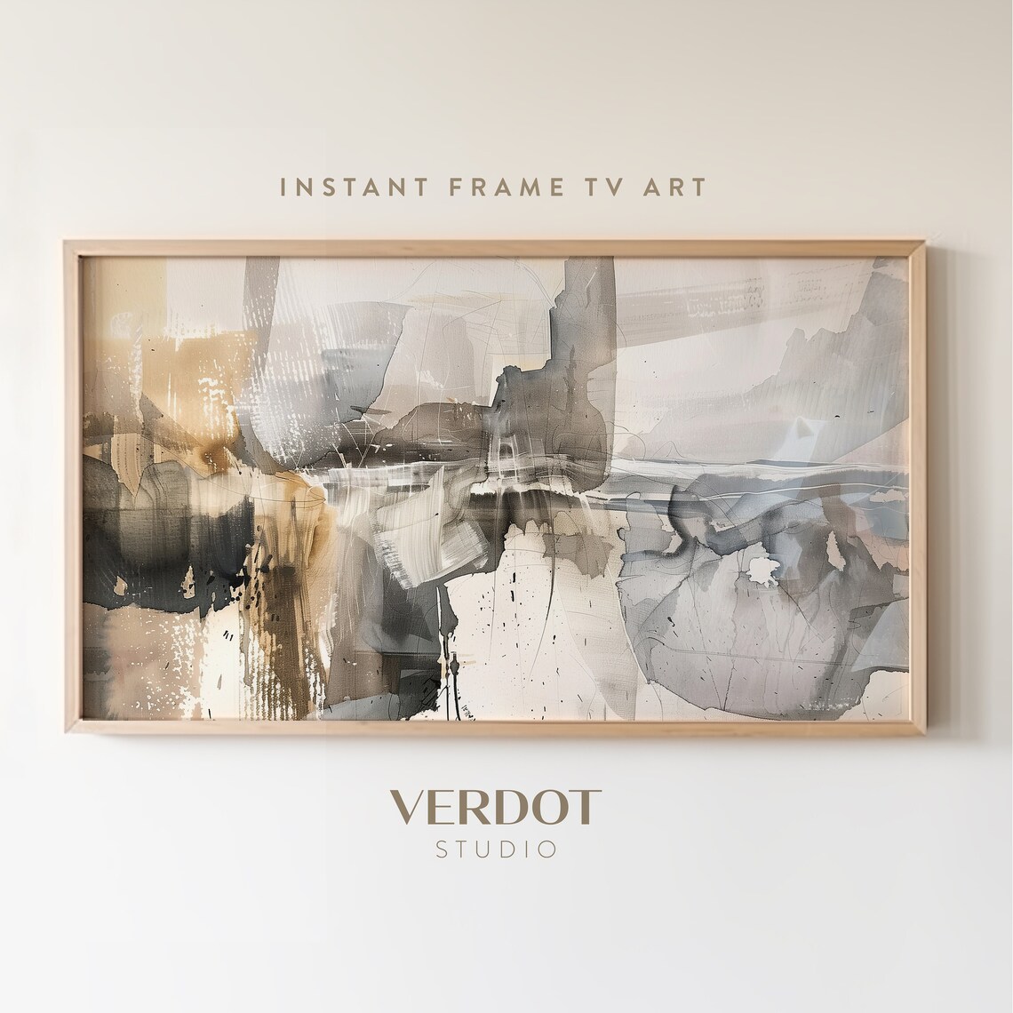 Neutral Abstract Modern Painting Art Print, Beige