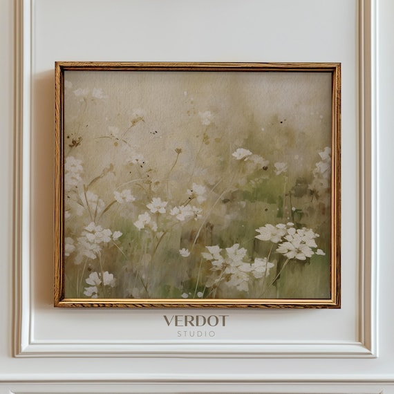 Vintage Spring Wildflower Oil Painting Art Print