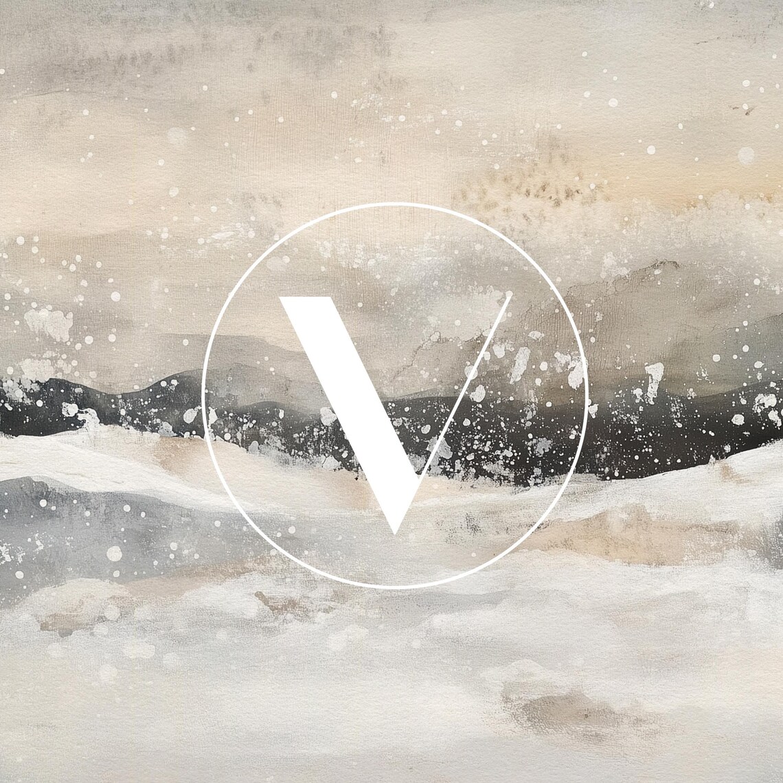 Abstract Winter Landscape Art Print, Modern Holiday Decor - Image 3