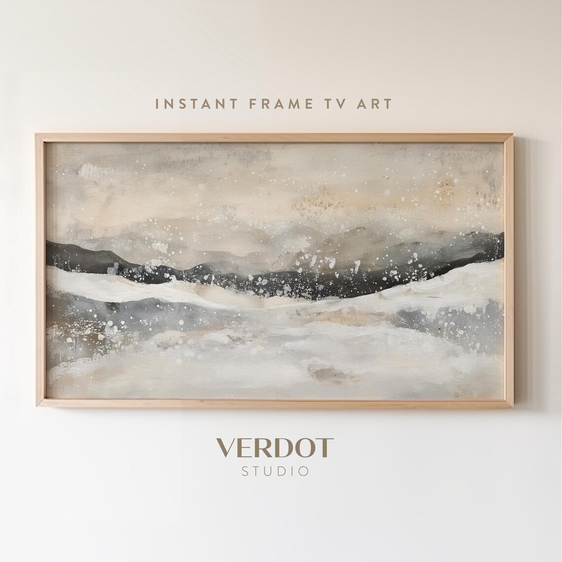 Abstract Winter Landscape Art Print, Modern Holiday Decor