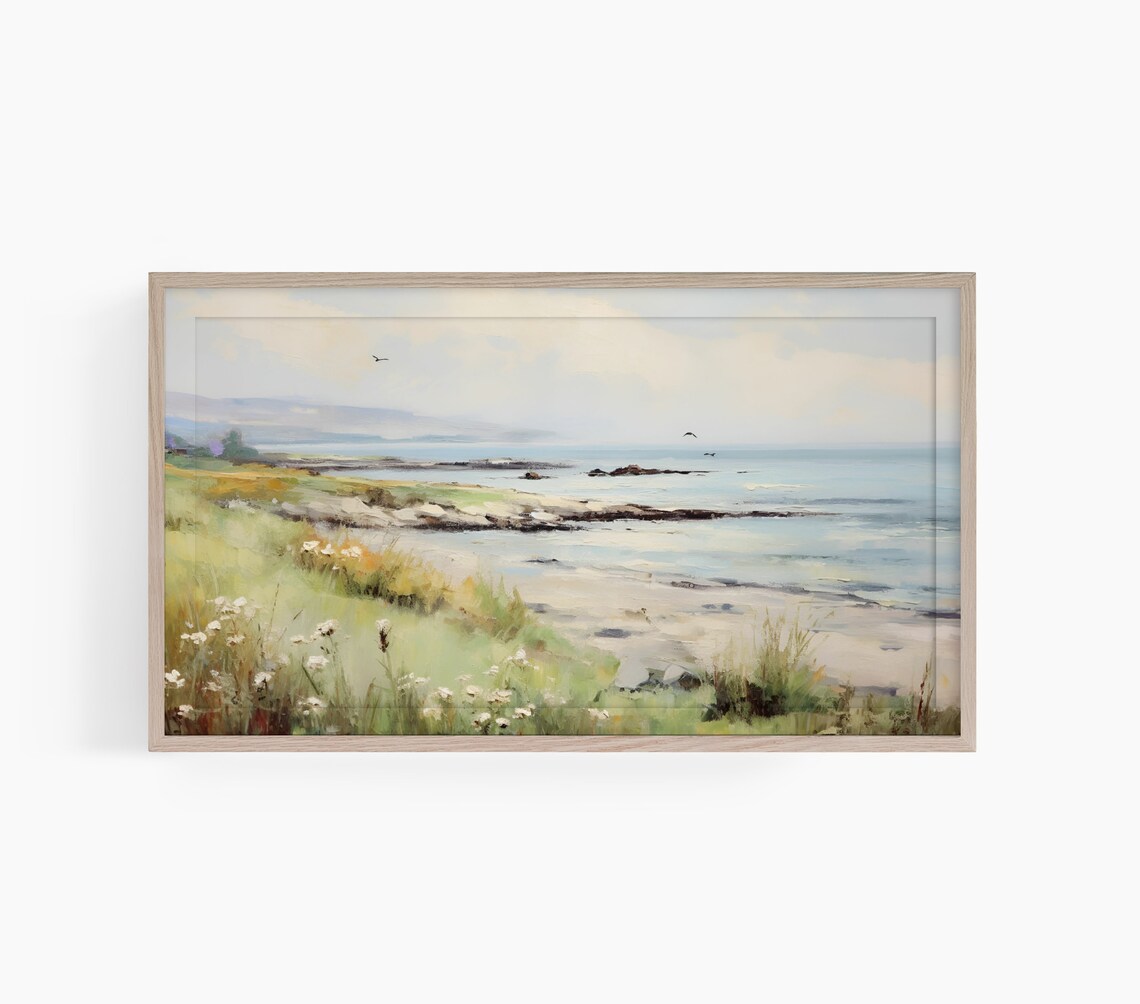 Watercolor Sea Painting Frame Tv Art Frame Tv Art Coastal Frame Tv Art Water Frame Tv Art Seascape By The Sea Frame Tv Art
