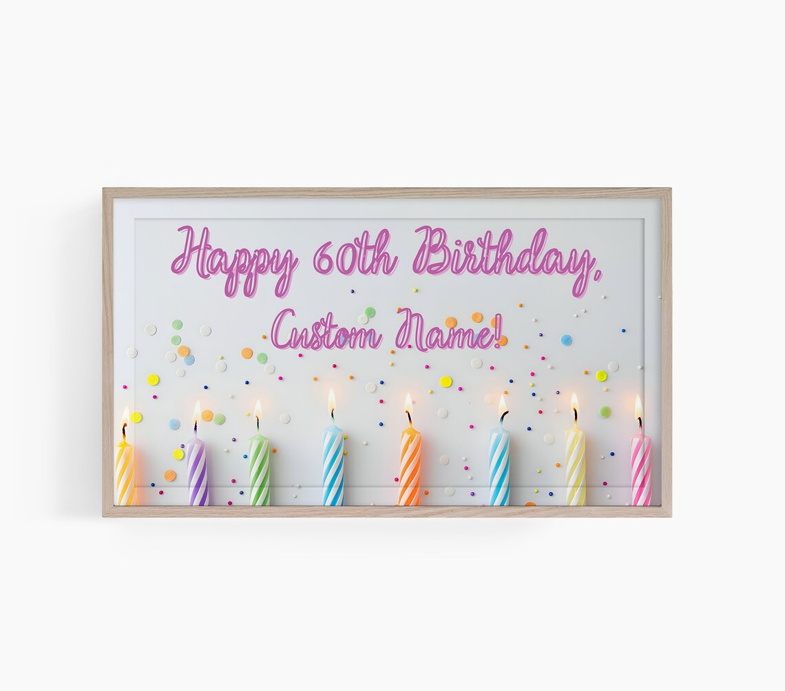Personalized Happy Birthday Frame TV Art Poster