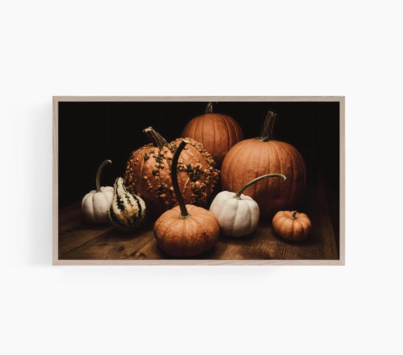 Fall Moody Pumpkin Frame Tv Art Thanksgiving Frame Tv Art Fall Pumpkin Tv Art Pumpkin Frame Tv Art T742