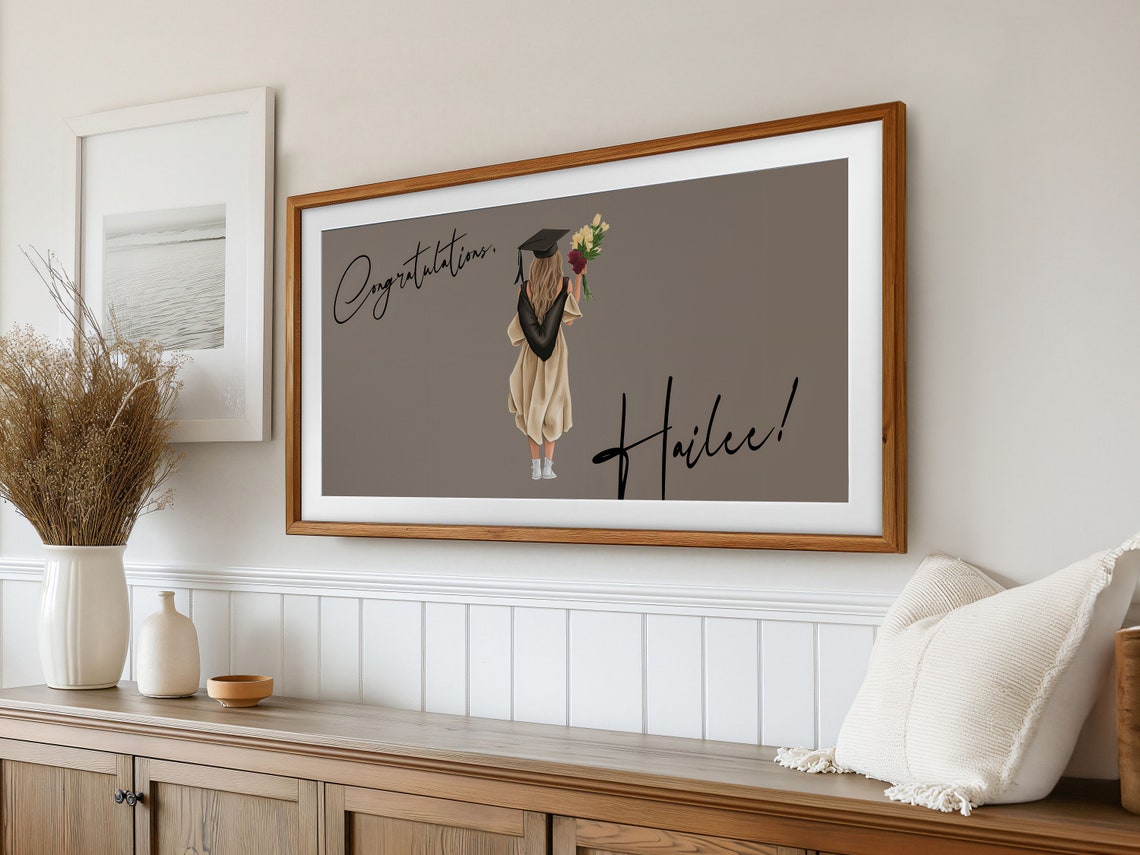 Personalized Graduation Frame Tv Art Custom Frame Tv Art Custom Graduation Frame Tv Art College Graduation Frame Tv Art Grad Party Decor - Image 2