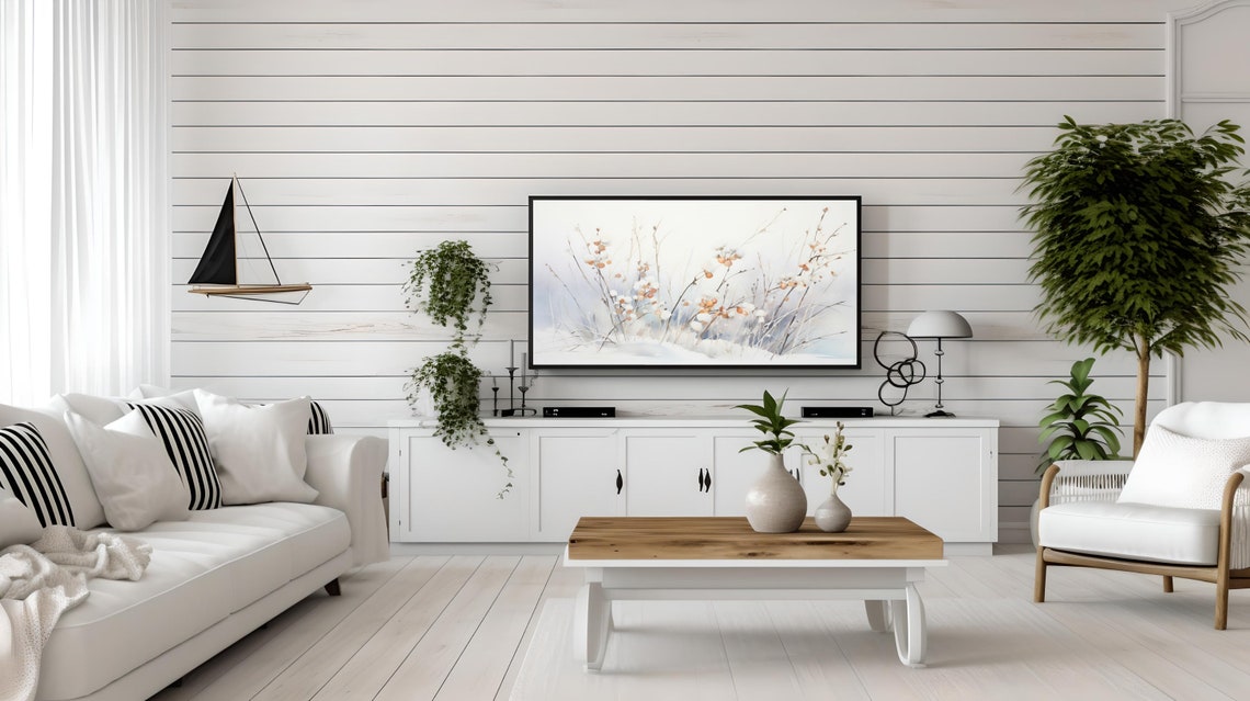 Snowy Winter Berry Branches Watercolor Botanical Painting Poster - Image 2