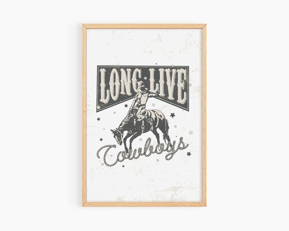 Western Wall Art Boys Room Cowboy Art Vintage Cowboy Print Wild West Poster Retro Prints Western Wall Art S070
