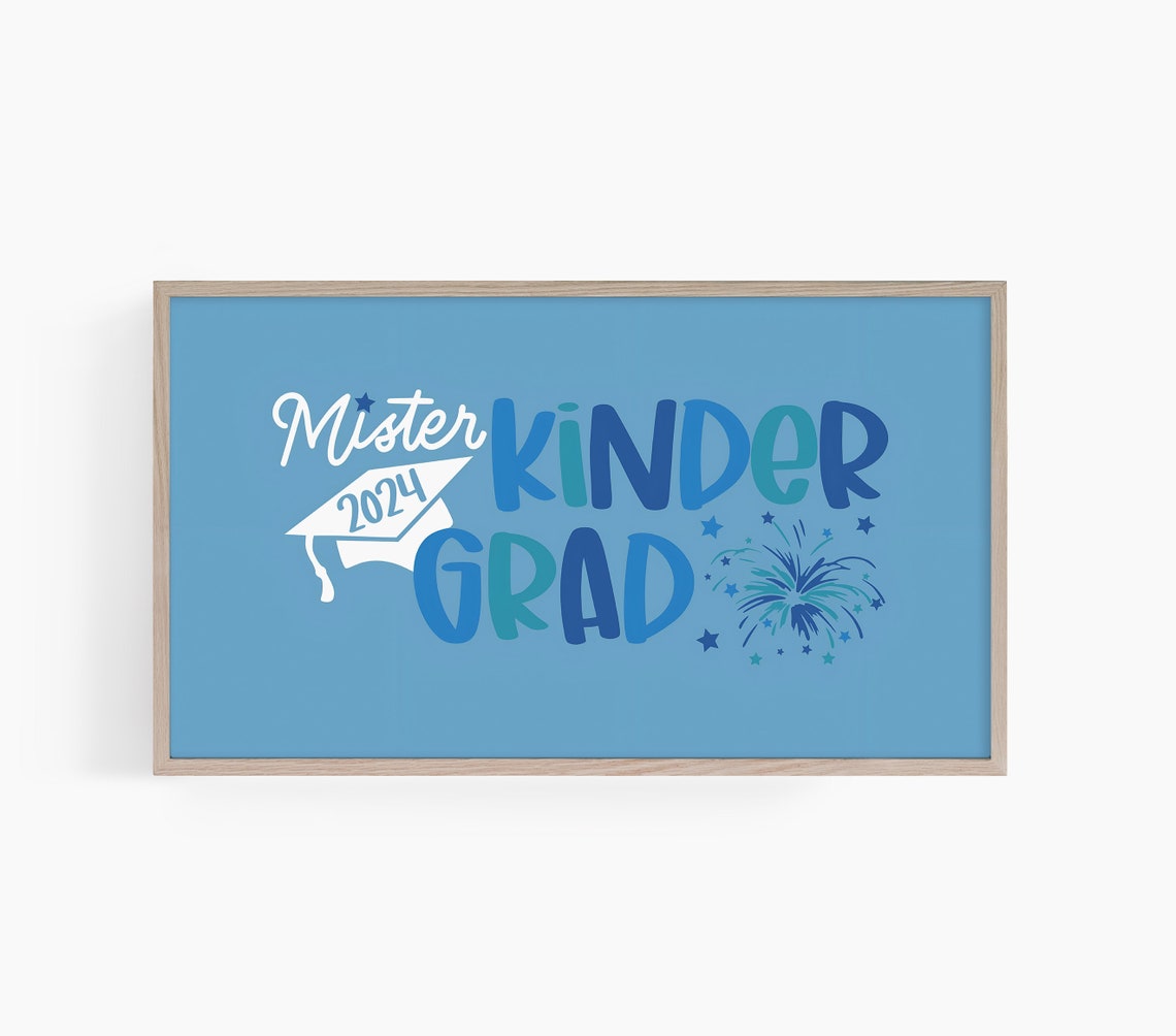 Mister 2024 Kinder Grad Kindergarten Graduation Blue Party Poster