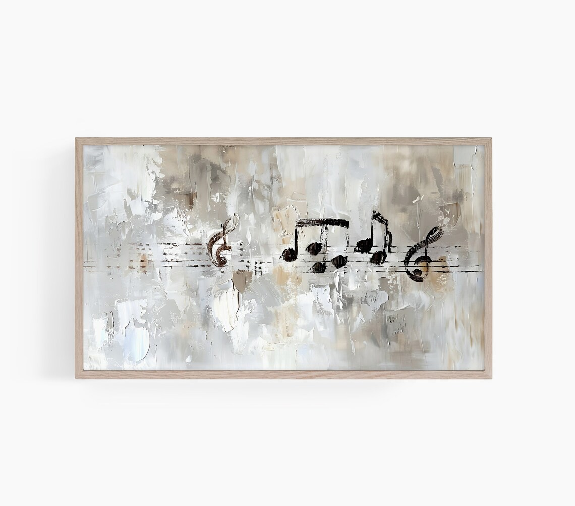 Music Notes Neutral Music Wall Art Print