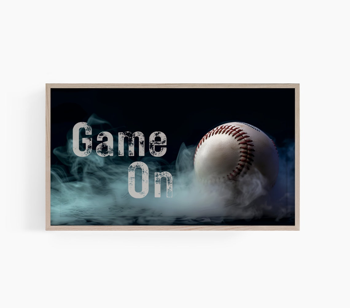 Baseball Game On Smoke Dark Background Sports Wall Decor Poster