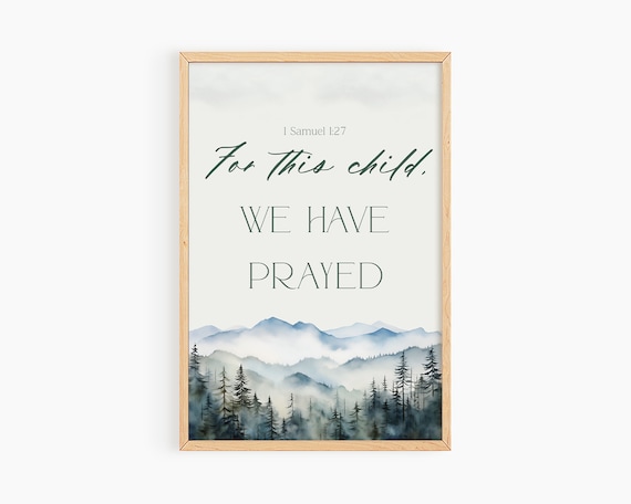 For This Child We Have Prayed Blue Mountain Nursery Wall Art