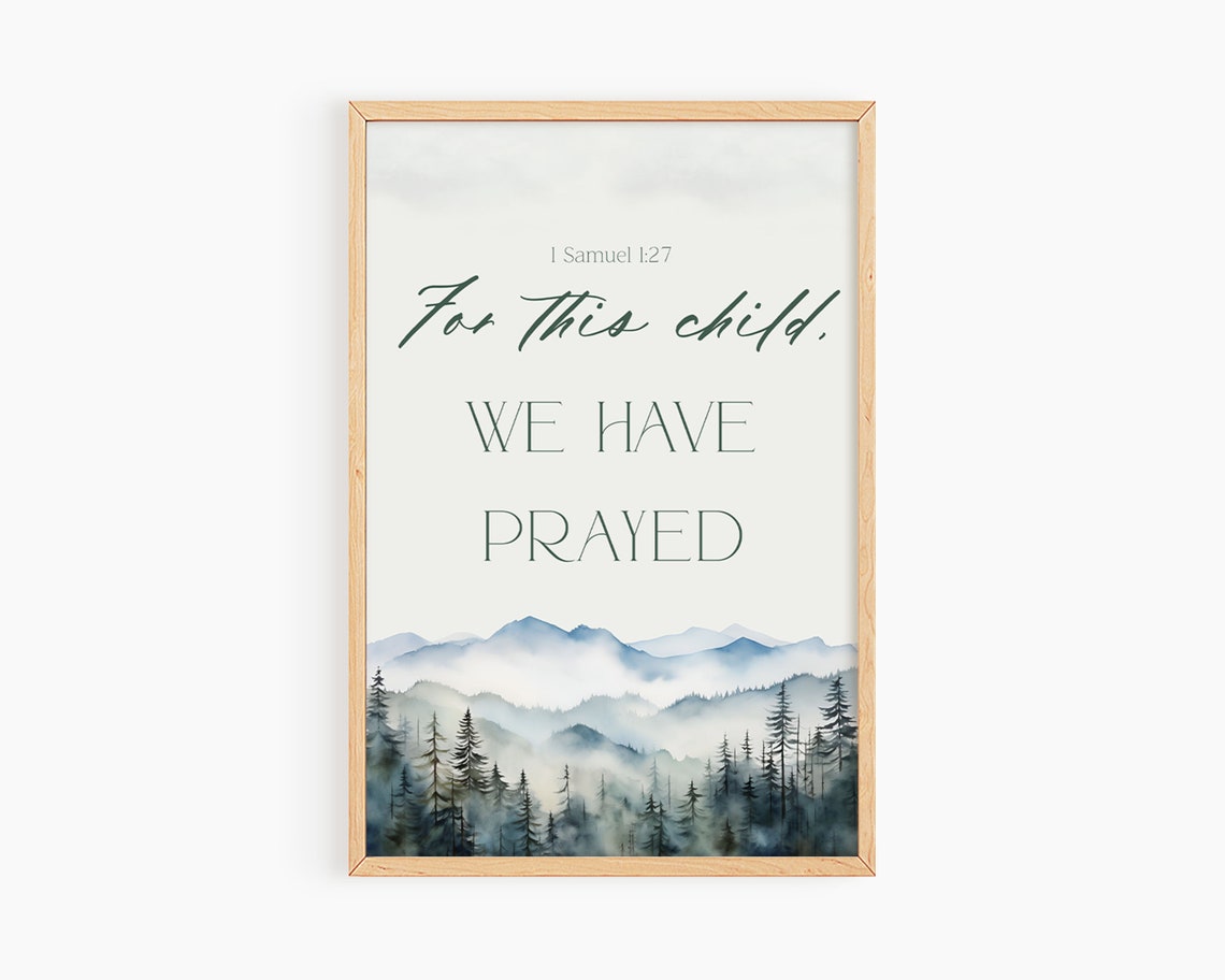 For This Child We Have Prayed Blue Mountain Nursery Wall Art