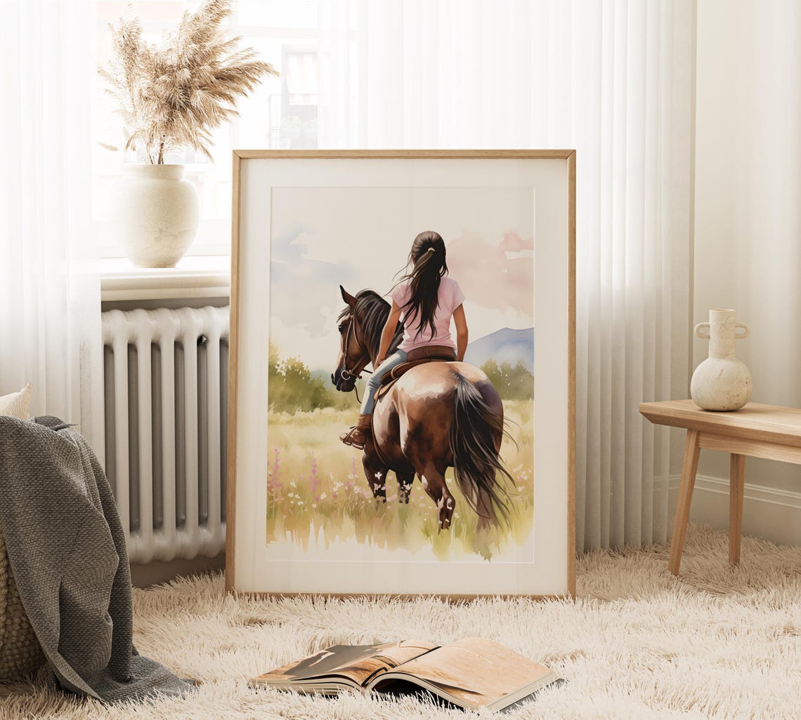 Horse Girl Girls Bedroom Wall Art Print - Image 3