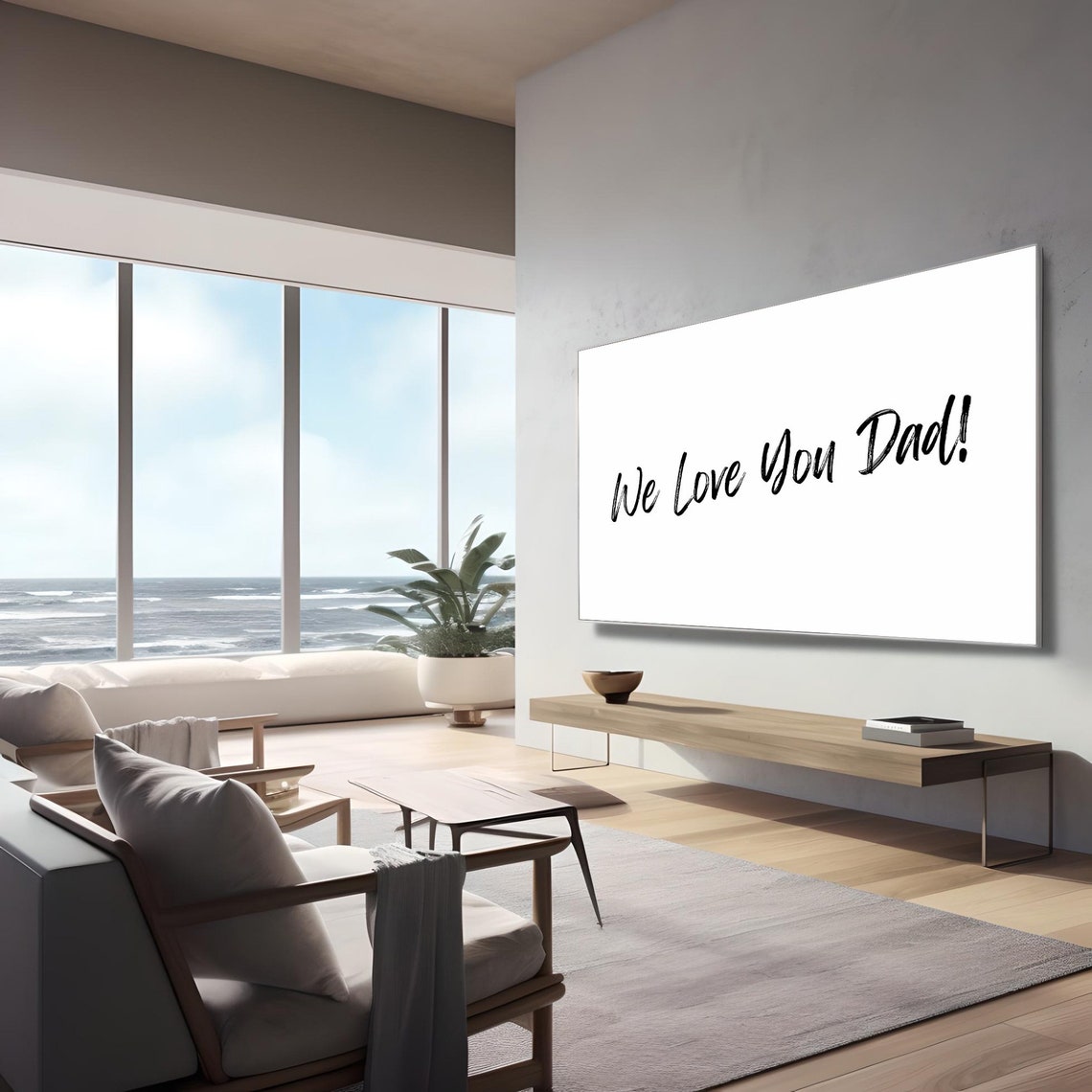 We Love You Dad Loose Brush Script Typography Father Gift Poster - Image 3