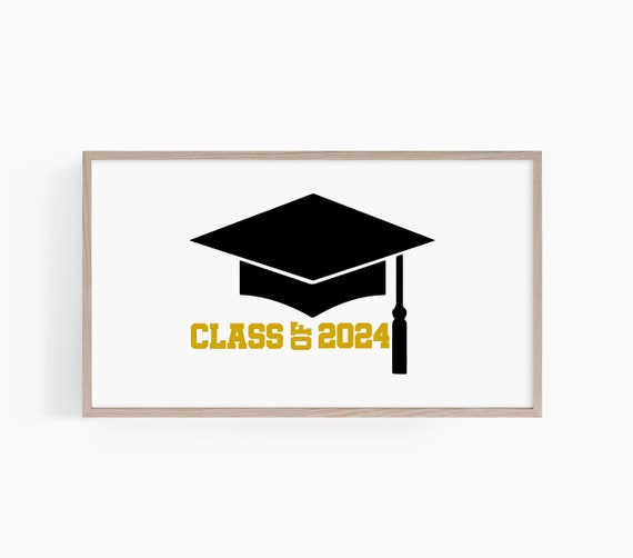 Graduation Tv Art Graduation Frame Tv Art Class Of 2024 Art College Grad High School Grad Custom School Color T615