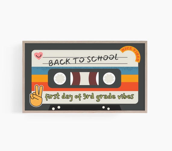 Custom Back To School Frame Tv Art Custom Grade First Day Of School Frame Tv Art Frame Tv Art School Frame Tv Art T739