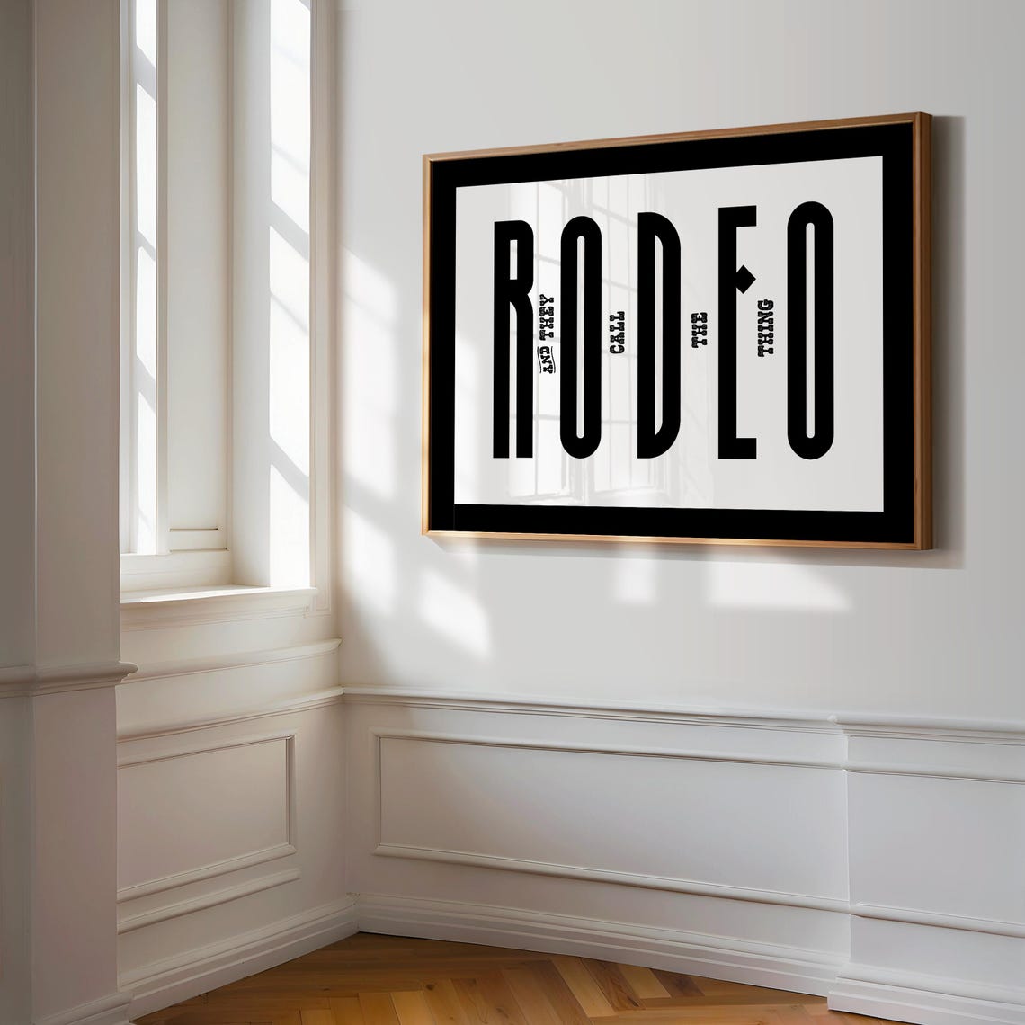 Rodeo Bold Western Typography Vintage Black and White Graphic Poster - Image 2
