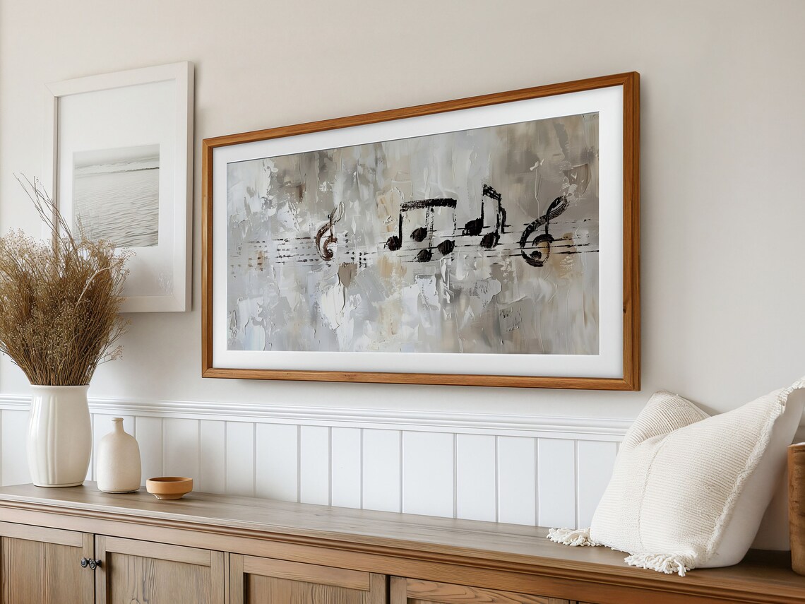 Music Notes Neutral Music Wall Art Print - Image 3