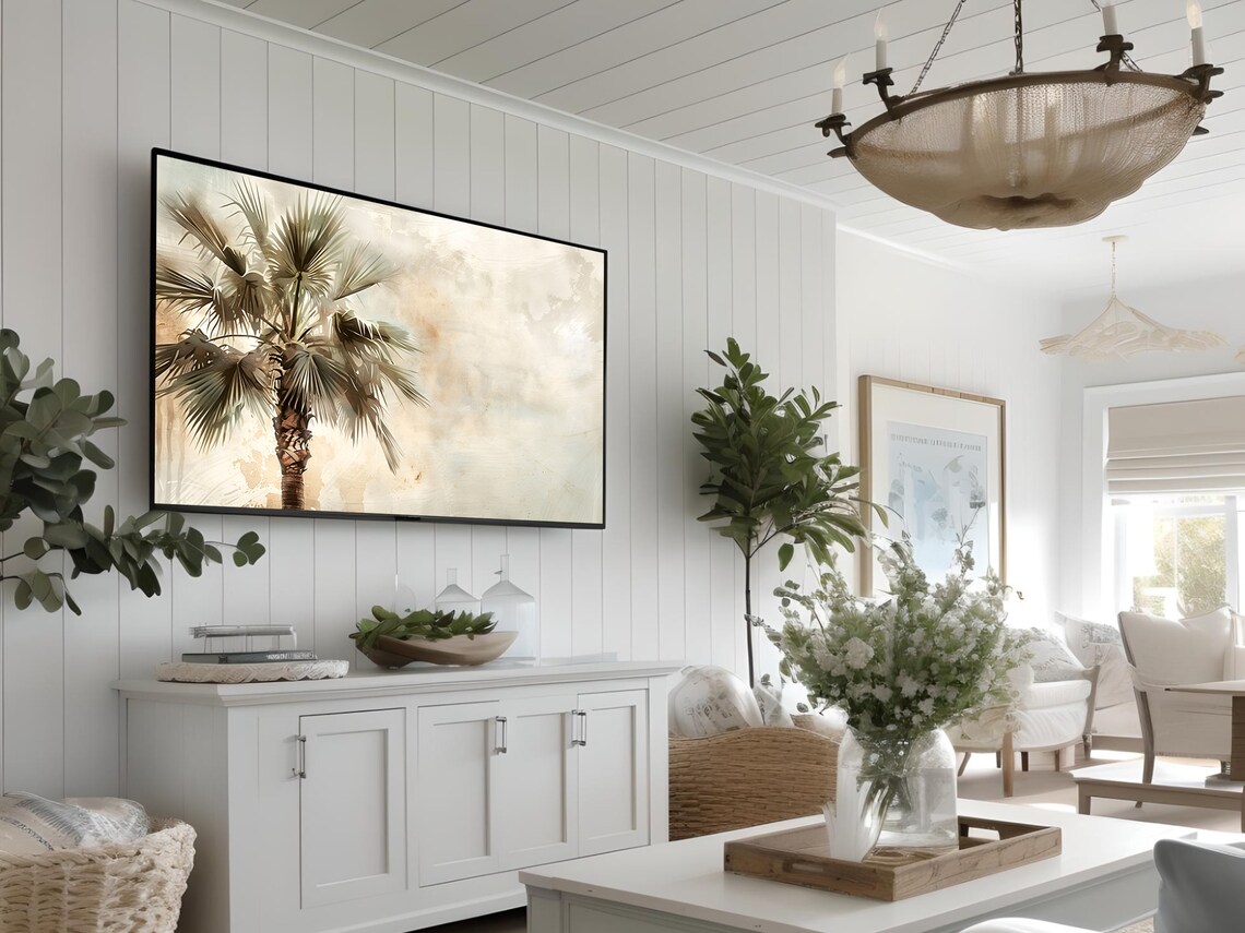 Palm Tree TV Art, Neutral Hawaii Summer Poster - Image 2