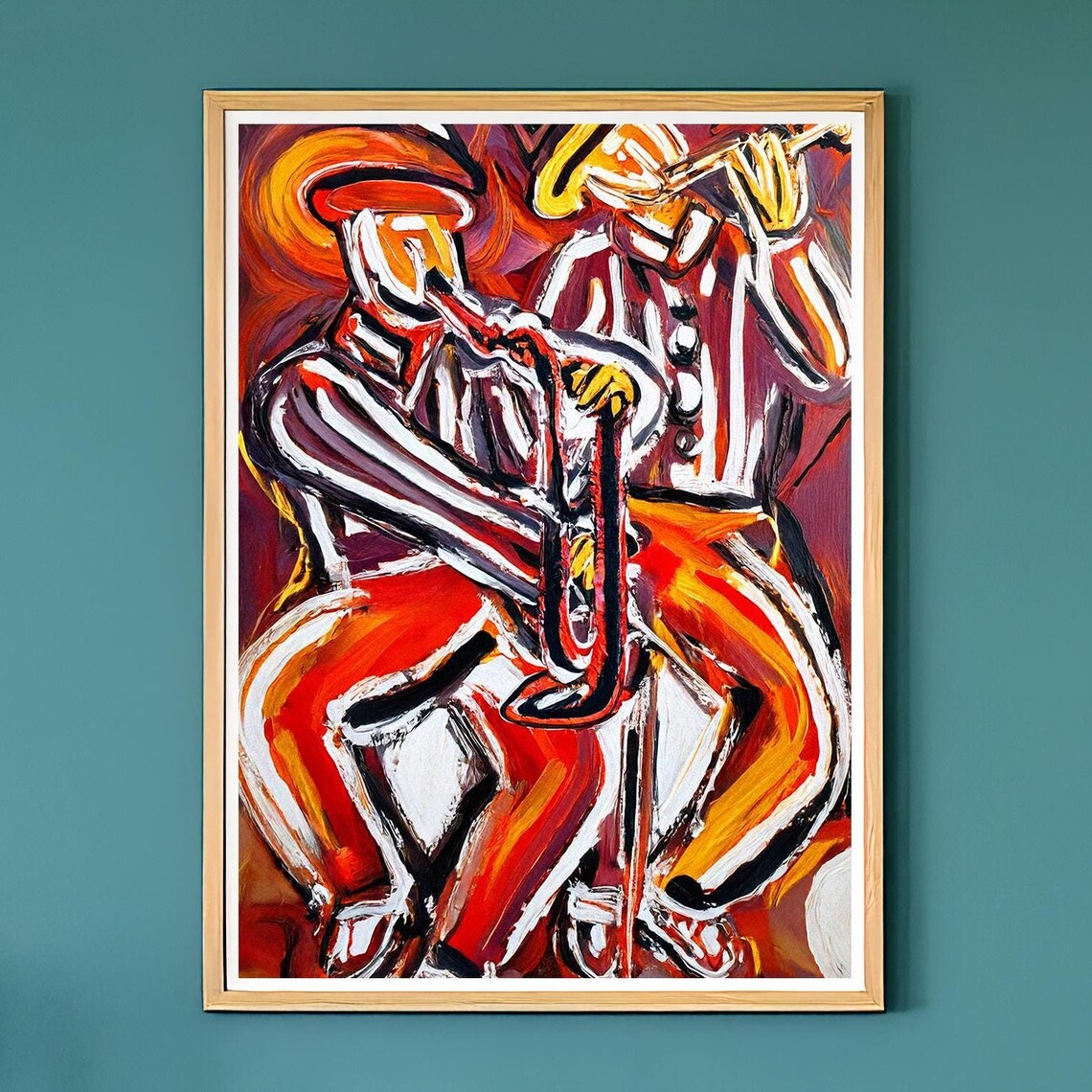 Abstract Jazz Musicians, Expressionist Music Poster