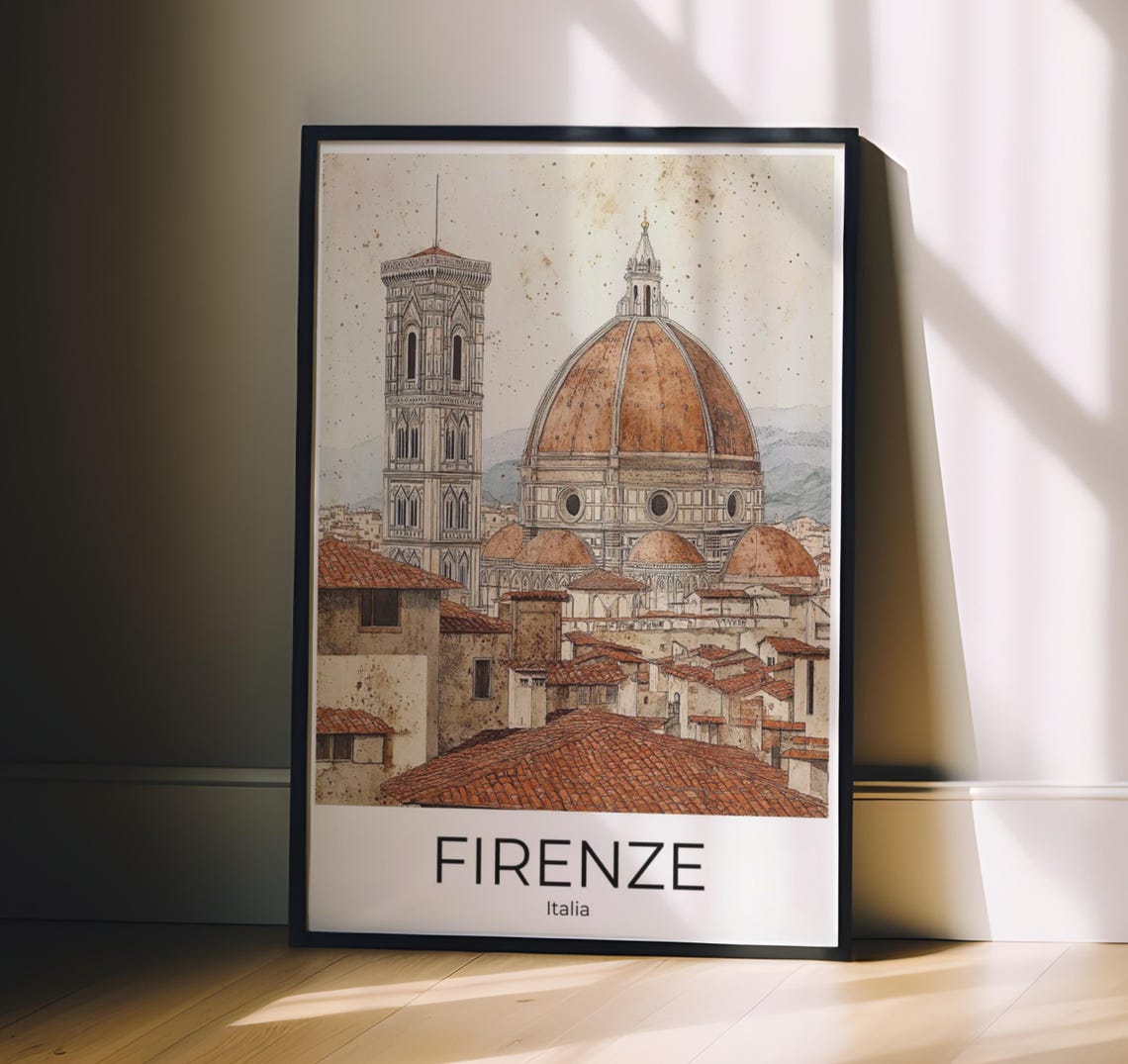 Firenze Florence Cathedral Duomo Bell Tower Vintage Travel Poster - Image 5