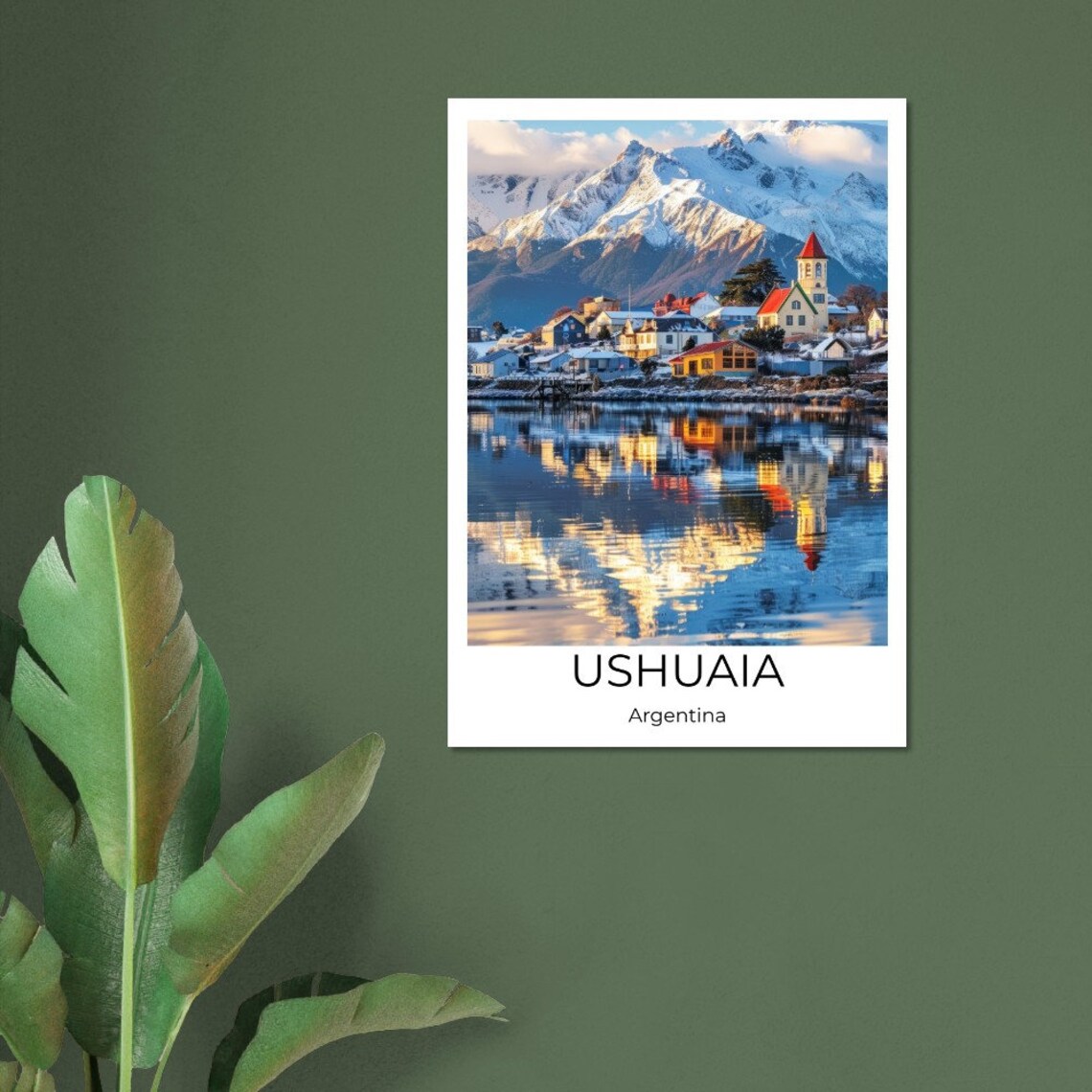 Ushuaia Argentina Snowy Mountain Town Waterfront Travel Poster - Image 3