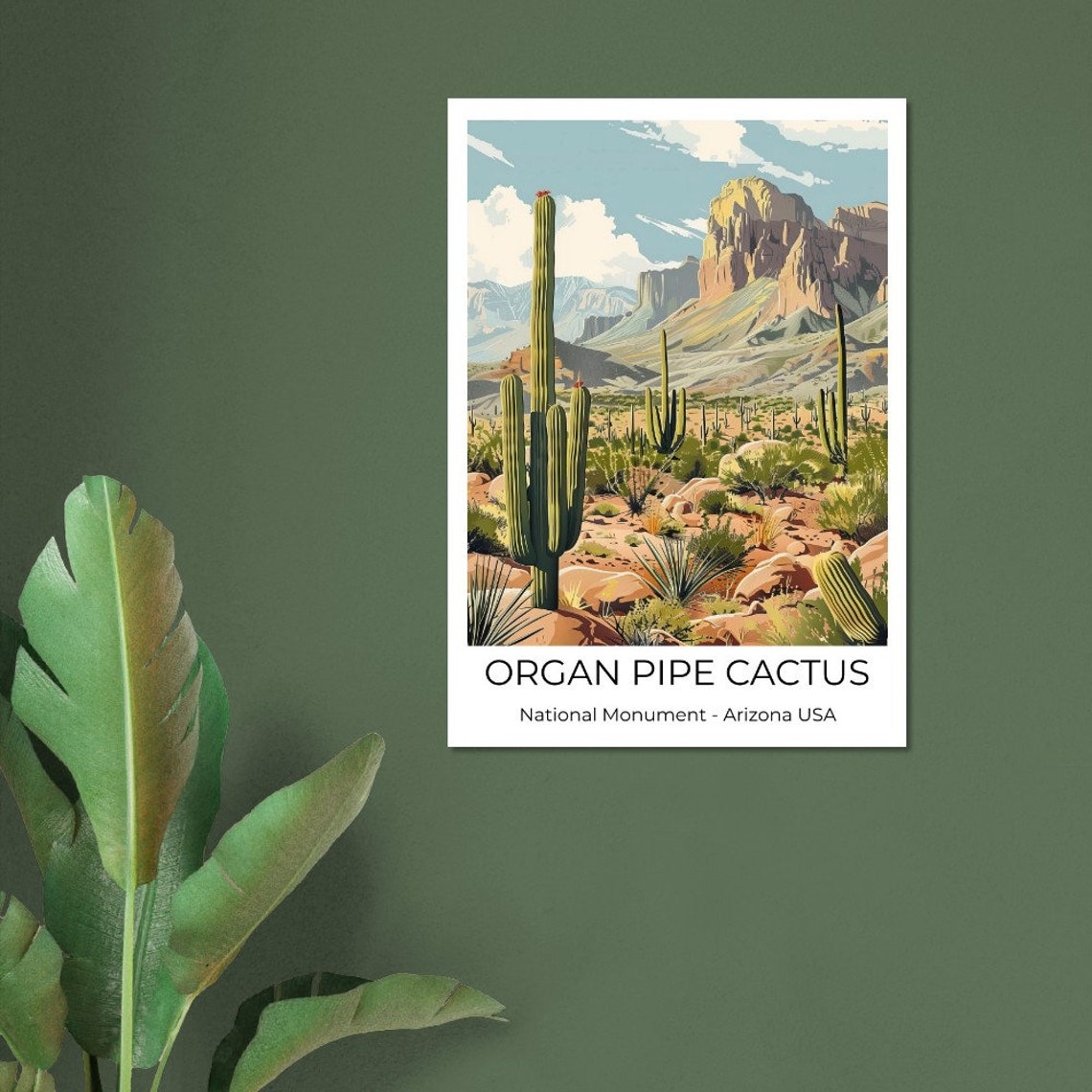 Organ Pipe Cactus National Monument Poster Arizona Desert Mesa Scene - Image 3