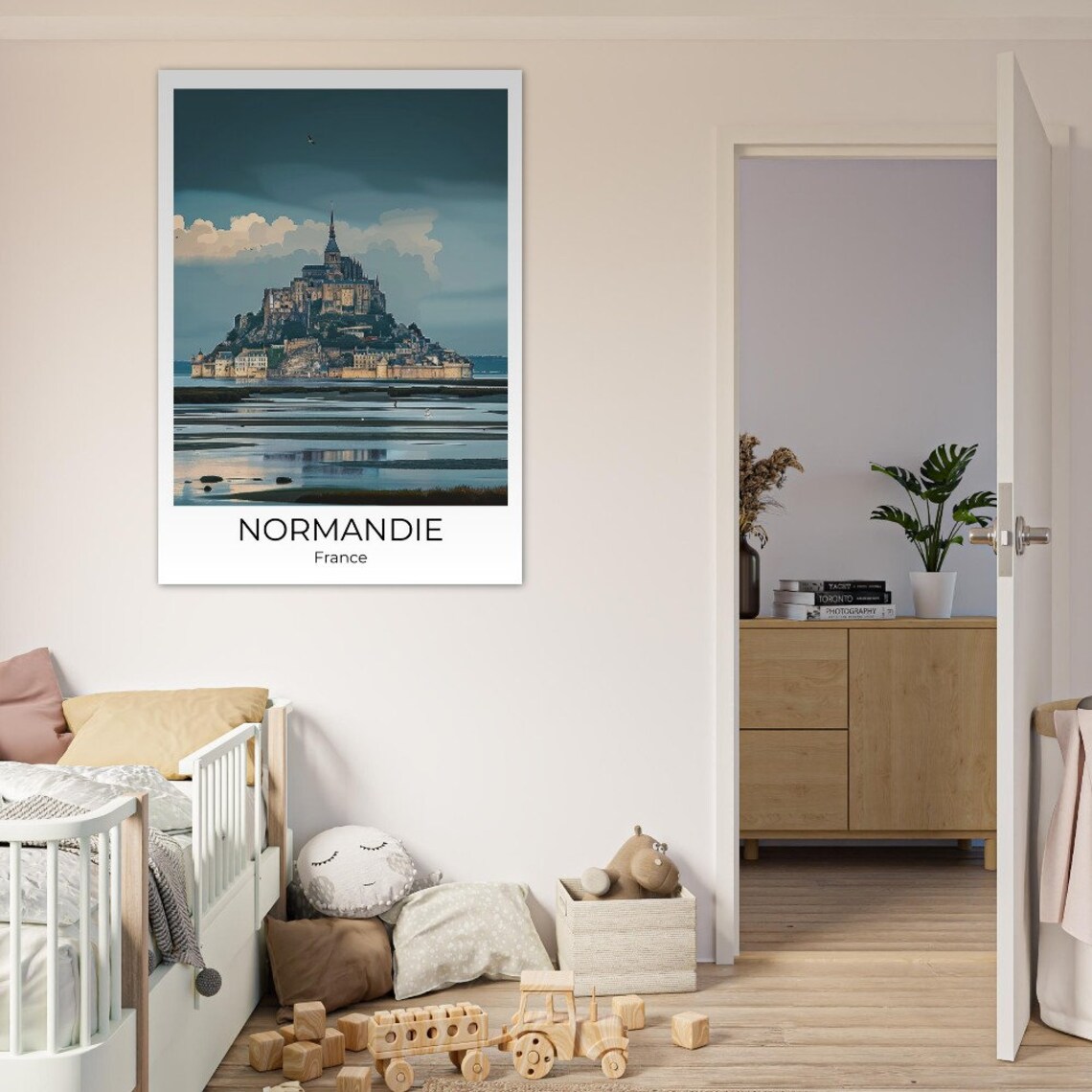 Mont Saint Michel Normandy France Tidal Abbey Evening Travel Poster - Image 4
