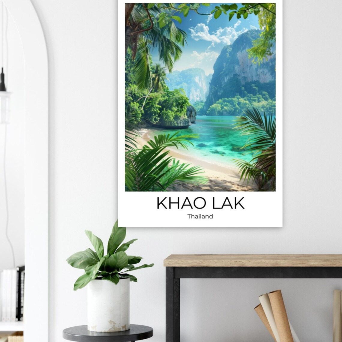 Khao Lak Thailand Travel Poster Tropical Beach Turquoise Water Art - Image 2