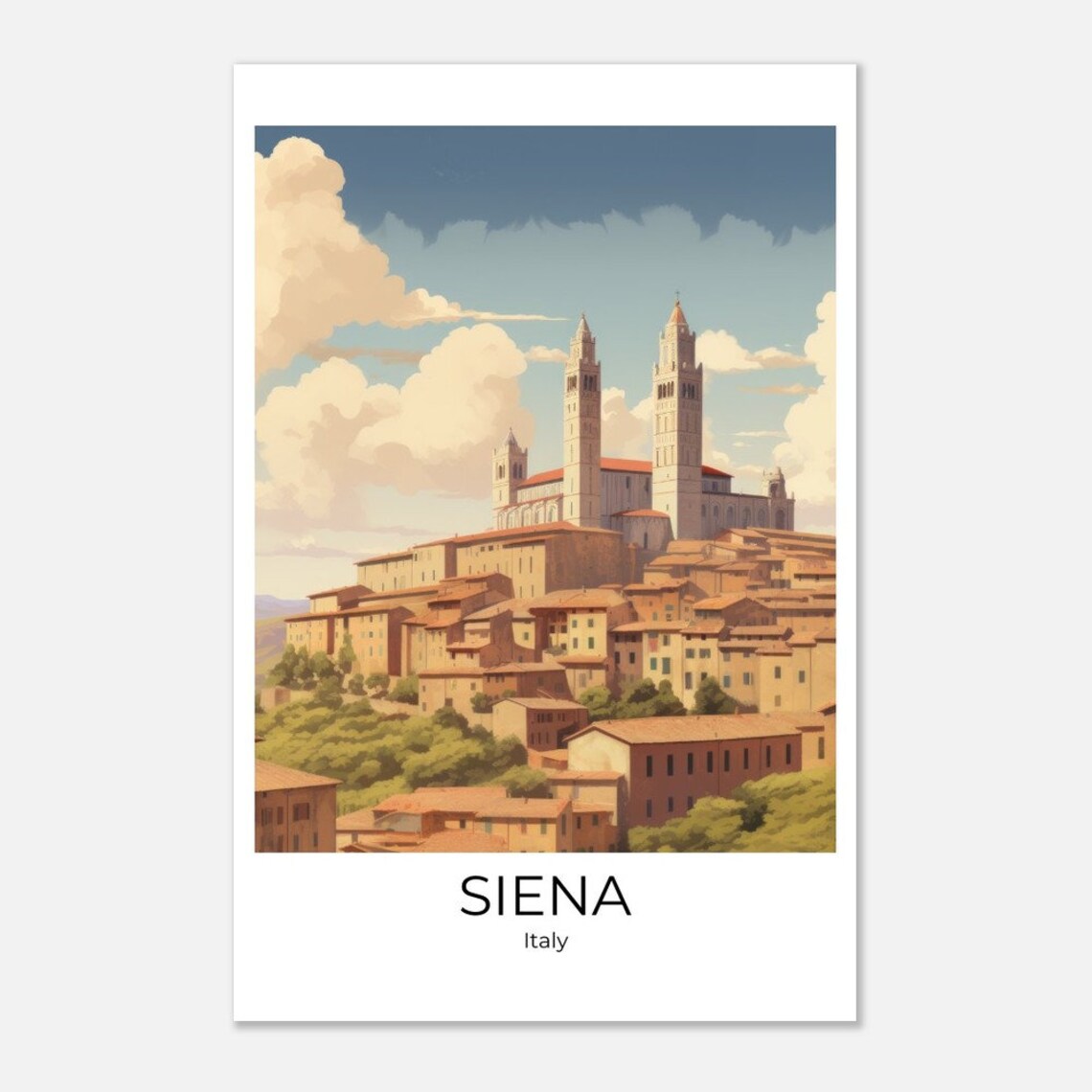 Siena Travel Poster Siena Gift Siena City Print Siena Travel Souvenir Siena Gift Siena Art Print Siena Wall Decoration Siena Print - Image 3