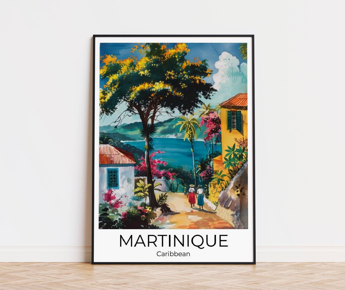 Martinique Island Martinique Caribbean Travel Poster Martinique Wall Art Martinique Travel Print Martinique