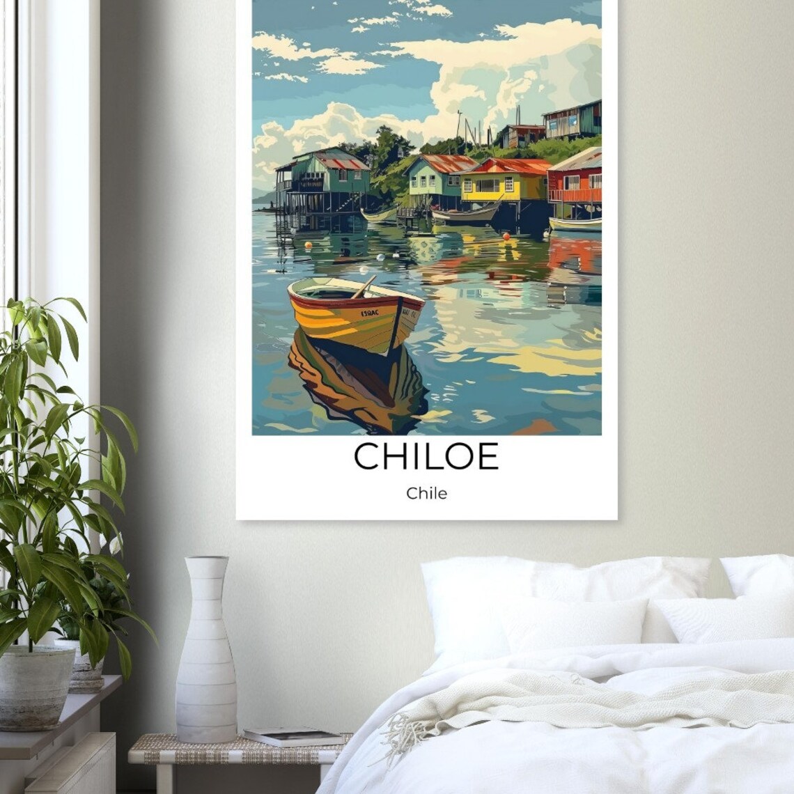 Chiloe Chile Colorful Palafitos Stilt Houses Harbor Travel Poster - Image 4