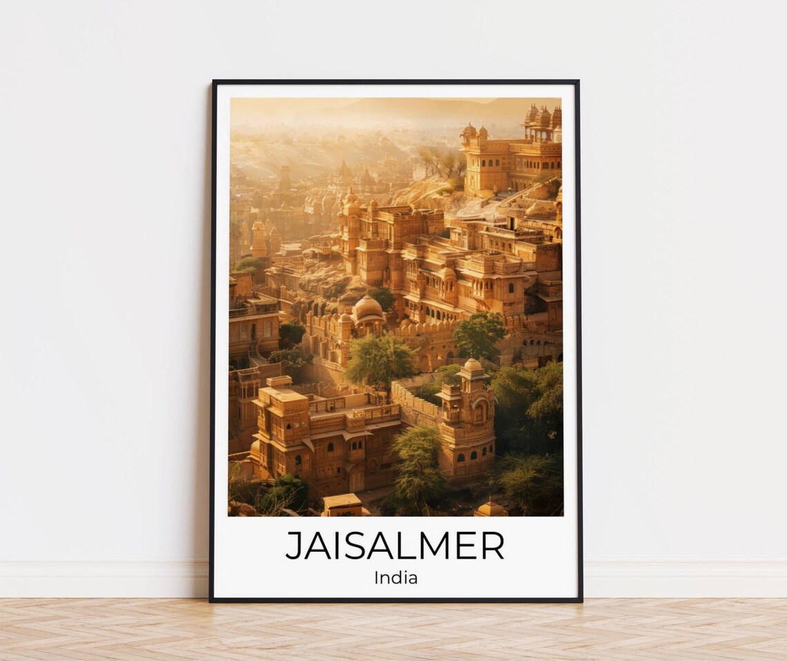 Jaisalmer India Golden Fort Palace Desert City Sunset Travel Poster