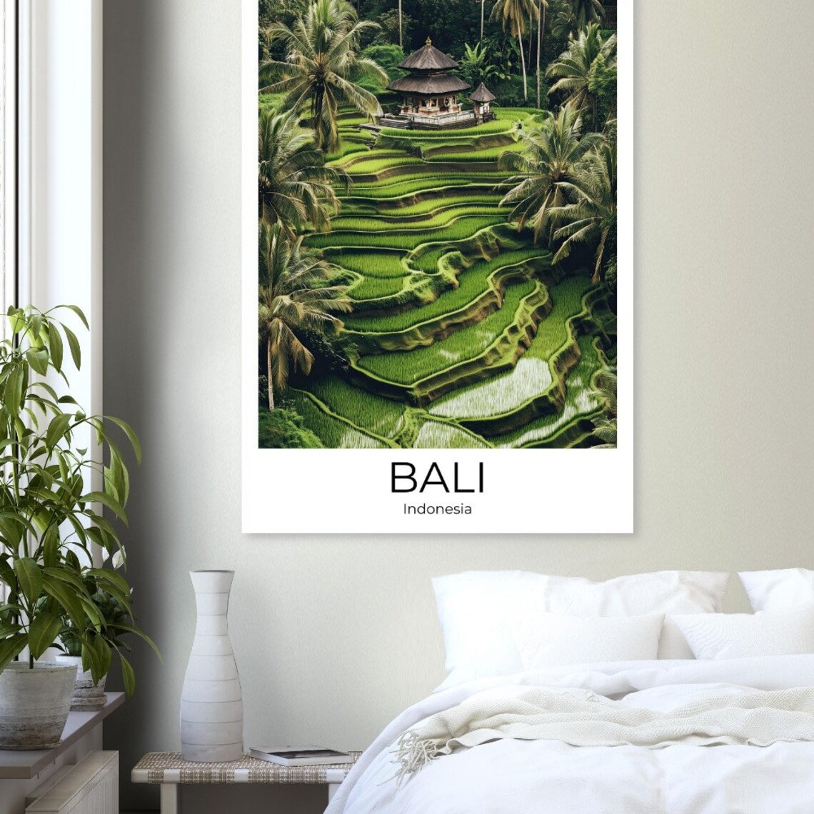 Bali Indonesia Tegalalang Rice Terraces Temple Travel Poster - Image 2